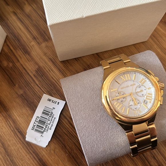 NIB MICHAEL KORS chronograph gold tone watch - Picture 2 of 12